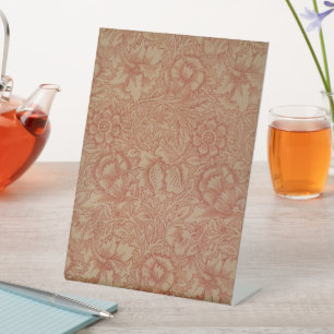 William Morris Pink Poppy Flower Floral Pedestal Sign