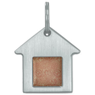 William Morris Pink Poppy Flower Floral Pet ID Tag