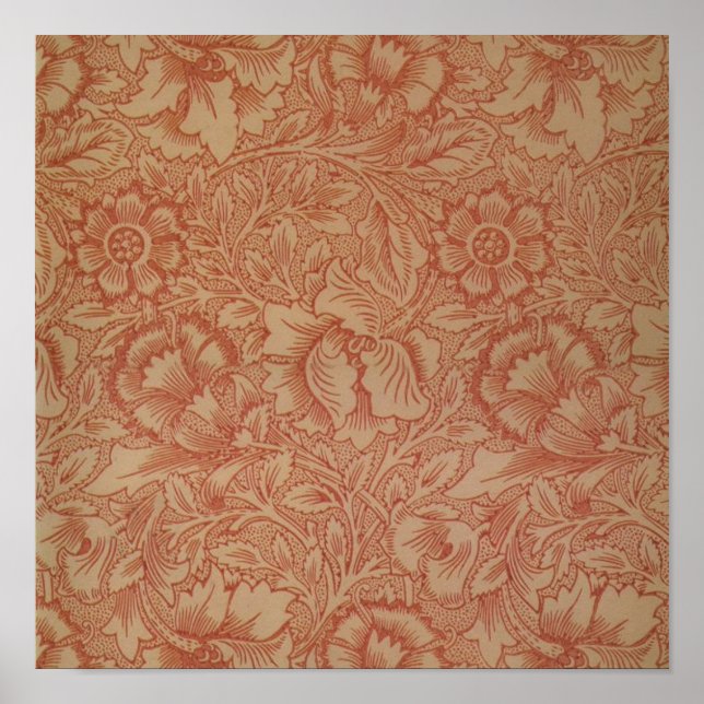 William Morris Pink Poppy Flower Floral Poster (Front)