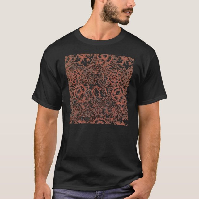 William Morris Pink Poppy Flower Floral T-Shirt (Front)