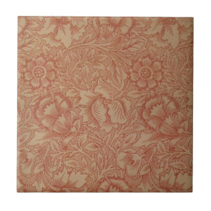 William Morris Pink Poppy Flower Floral Tile