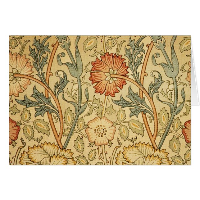 William Morris Pink Rose Flower Wallpaper Pattern (Front Horizontal)