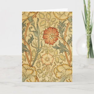 William Morris Pink Rose Flower Wallpaper Pattern Card