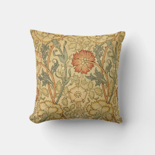 William Morris Pink Rose Flower Wallpaper Pattern Cushion