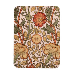 William Morris Pink Rose Flower Wallpaper Pattern Magnet