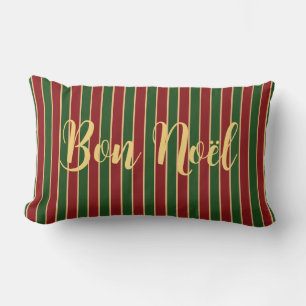 William Morris Poinsettia Bon Noël Personalised Lumbar Cushion