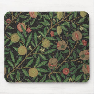 William Morris Pomegranate Black Floral Design Mouse Pad