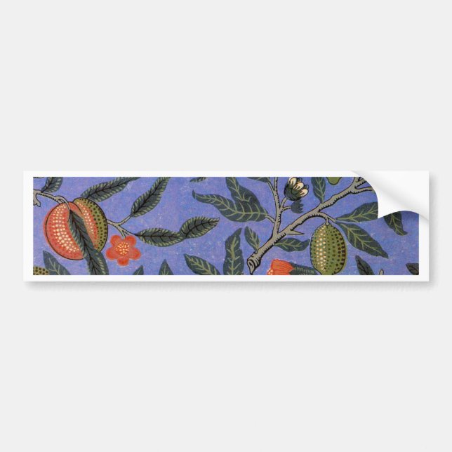 William Morris Pomegranate Blue Colorful Wallpaper Bumper Sticker (Front)