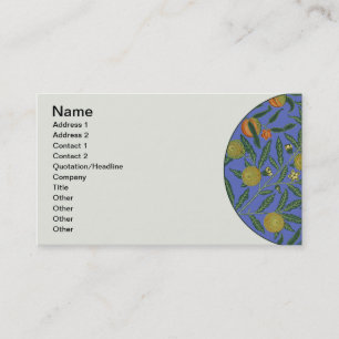 William Morris Pomegranate Blue Colourful Wallpape Business Card
