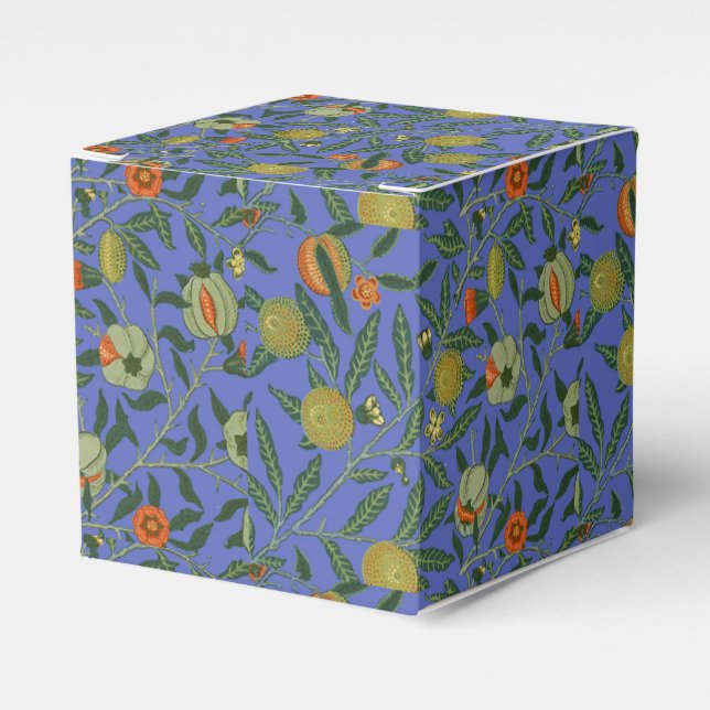 William Morris Pomegranate Blue Colourful Wallpape Favour Box (Front Side)