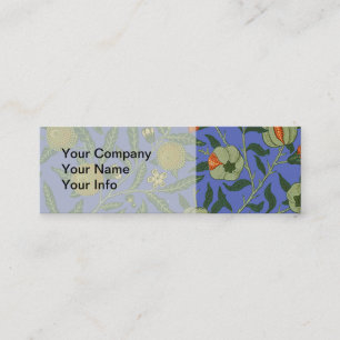 William Morris Pomegranate Blue Colourful Wallpape Mini Business Card