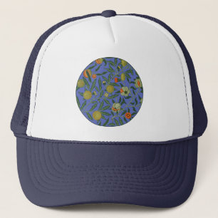 William Morris Pomegranate Blue Colourful Wallpape Trucker Hat