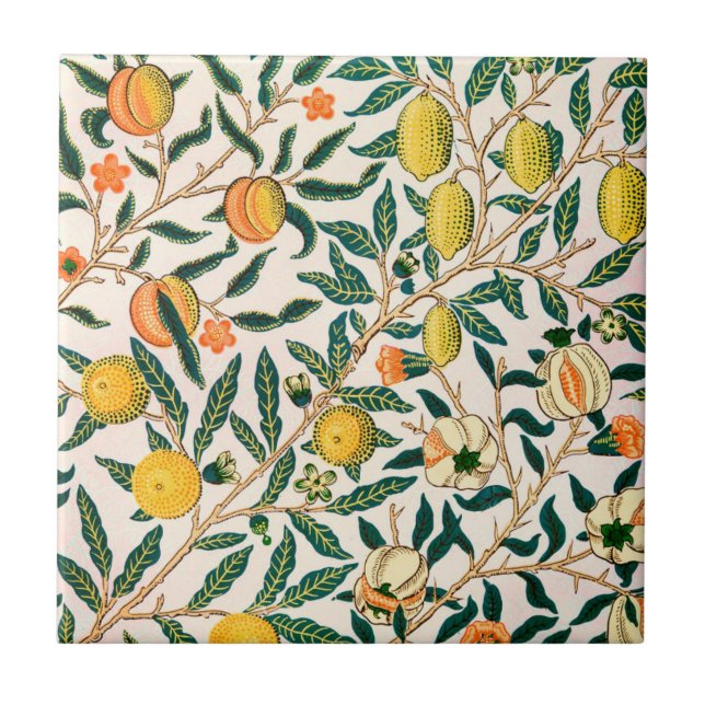 WILLIAM MORRIS "POMEGRANATE" CERAMIC TILE (Front)