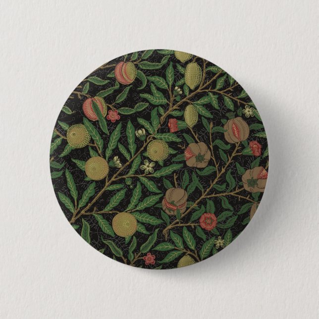 William Morris Pomegranate Classic Fruit 6 Cm Round Badge (Front)
