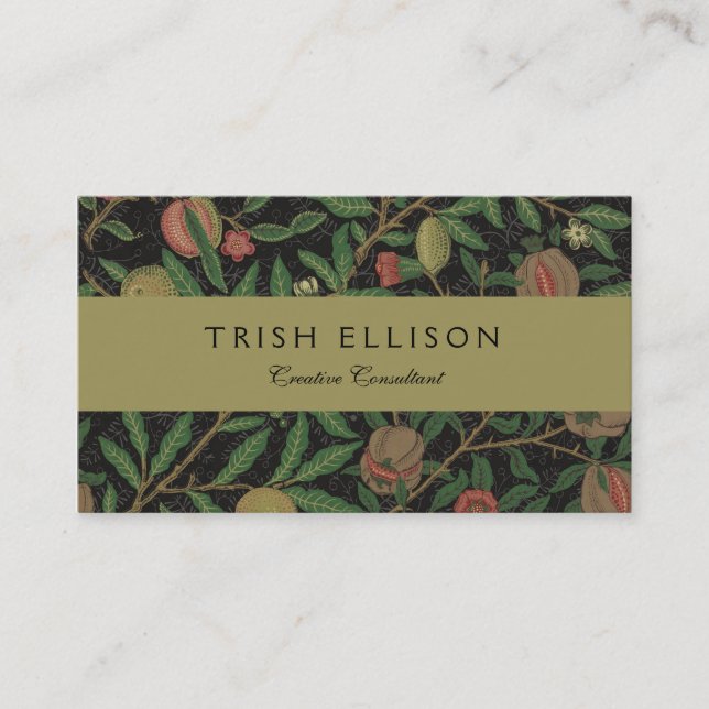 William Morris Pomegranate Classic Fruit Business Card (Front)