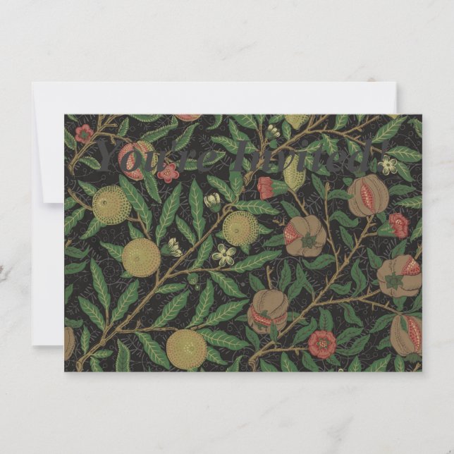 William Morris Pomegranate Classic Fruit Invitation (Front)