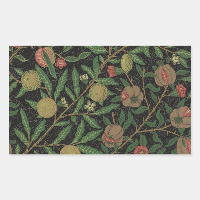William Morris Pomegranate Classic Fruit Rectangular Sticker (Front)