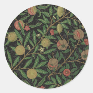 William Morris Pomegranate Classic Fruit Round Sticker