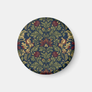 William Morris Pomegranate Floral Navy Pattern Magnet