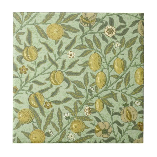 William Morris Pomegranate Fruit Design Ceramic Tile (Front)