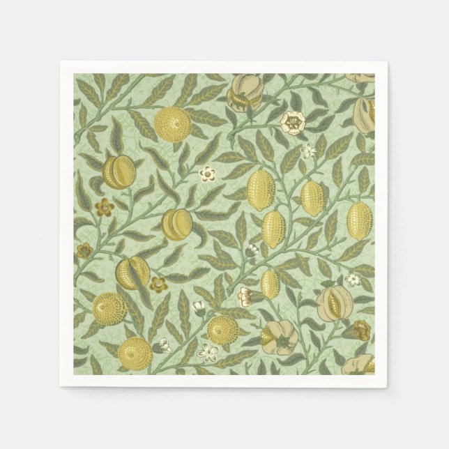 William Morris Pomegranate Fruit Design Napkin (Front)