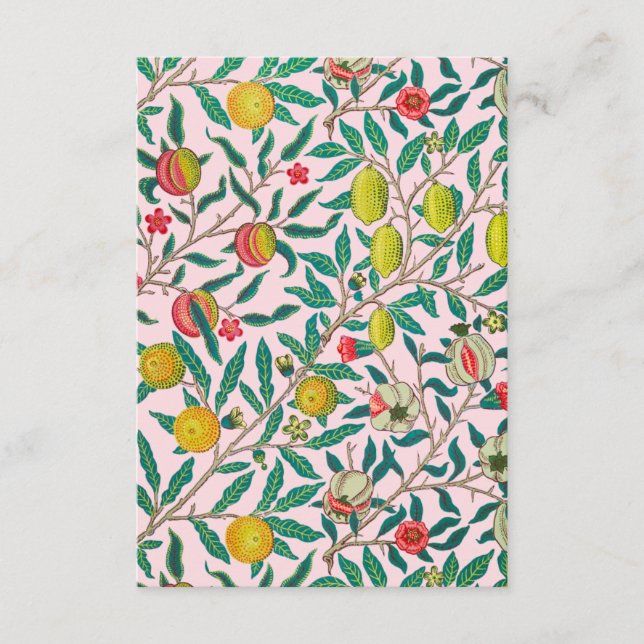 William Morris Pomegranate In Pink Enclosure Card (Front)