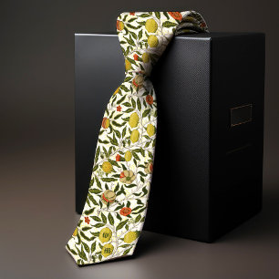 William Morris Pomegranate Lemons Yellow Fruits Tie
