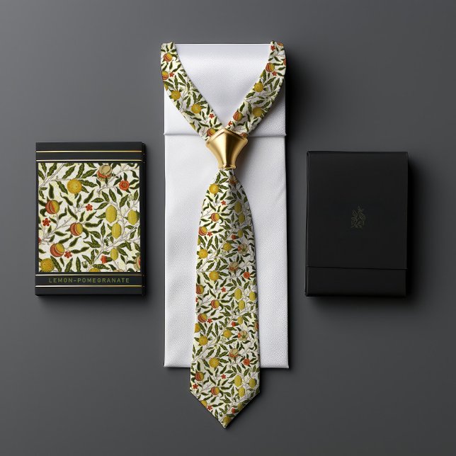 William Morris Pomegranate Lemons Yellow Fruits Tie (Creator Uploaded)