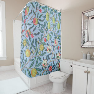 William Morris Pomegranate Pastel Fruit Pattern Shower Curtain