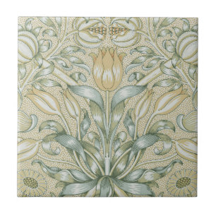 William Morris Pomegranate Pattern Antique Lily Ceramic Tile