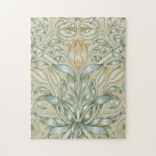 William Morris Pomegranate Pattern Antique Lily Jigsaw Puzzle