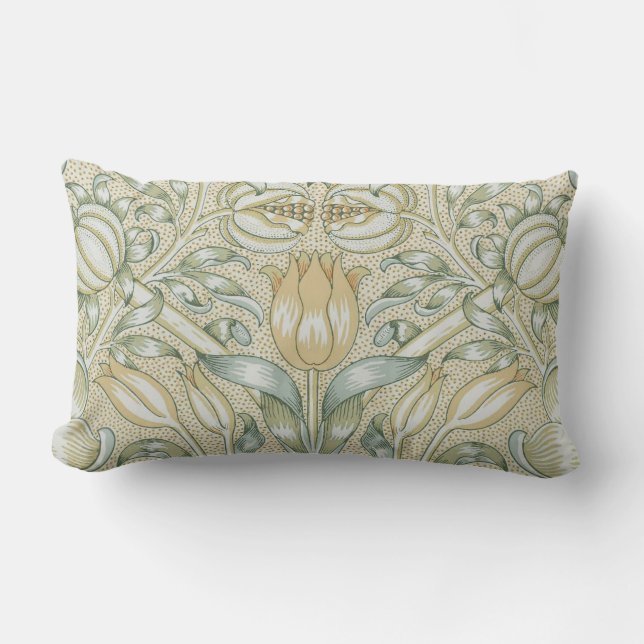 William Morris Pomegranate Pattern Antique Lily  Lumbar Cushion (Front)