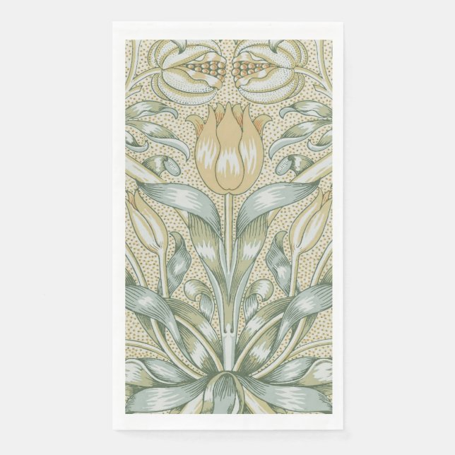 William Morris Pomegranate Pattern Antique Lily  Napkin (Front)