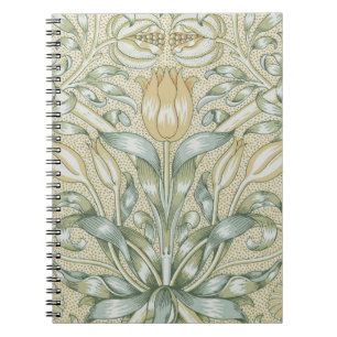 William Morris Pomegranate Pattern Antique Lily  Notebook