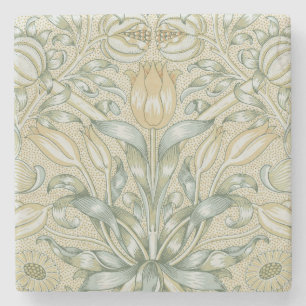 William Morris Pomegranate Pattern Antique Lily  Stone Coaster