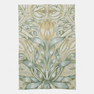 William Morris Pomegranate Pattern Antique Lily  Tea Towel