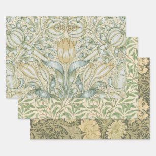 William Morris Pomegranate Pattern Antique Lily Wrapping Paper Sheet