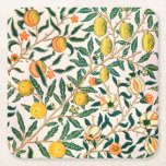 WILLIAM MORRIS "POMEGRANATE" SQUARE PAPER COASTER<br><div class="desc">WILLIAM MORRIS SQUARE PAPER COASTER IN "POMEGRANATE OR FRUIT" PATTERN</div>