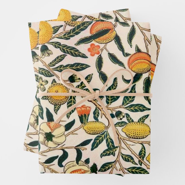 William Morris Pomegranate Wrapping Paper Sheet (In situ)
