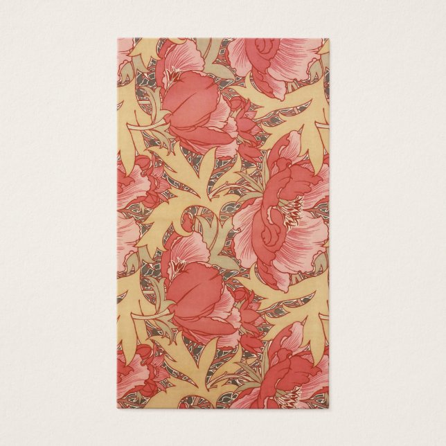 William Morris Poppies Floral Art Nouveau Pattern (Front)