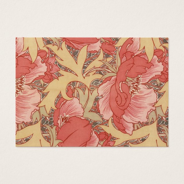 William Morris Poppies Floral Art Nouveau Pattern (Front)
