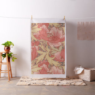 William Morris Poppies Floral Art Nouveau Pattern Fabric