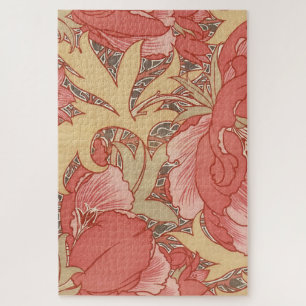 William Morris Poppies Floral Art Nouveau Pattern Jigsaw Puzzle