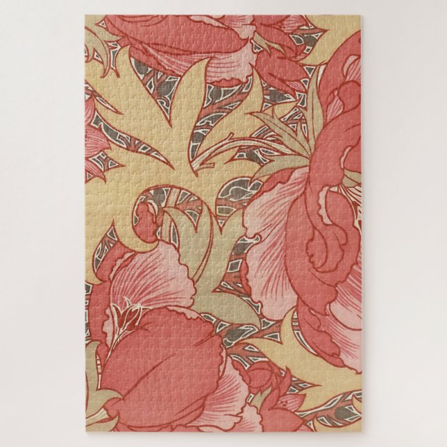 William Morris Poppies Floral Art Nouveau Pattern Jigsaw Puzzle (Vertical)