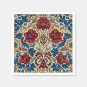 William Morris Poppies Floral art Nouveau Pattern Napkin