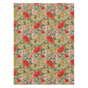William Morris Poppies Floral Art Nouveau Pattern Tablecloth