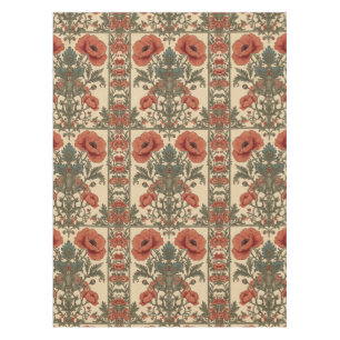 William Morris Poppies Floral Art Nouveau Pattern  Tablecloth
