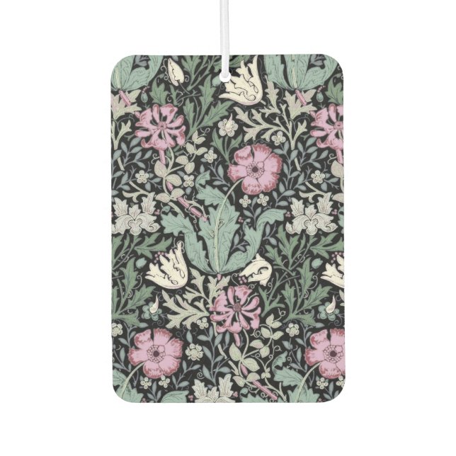 William Morris Poppy Botanical Victorian Wallpaper Car Air Freshener (Front)