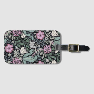William Morris Poppy Botanical Victorian Wallpaper Luggage Tag