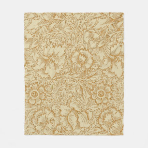 William Morris Poppy Floral Wallpaper Fleece Blanket